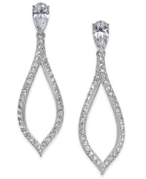 Danori Silver-tone Pave Drop Earrings, Created For Macy's