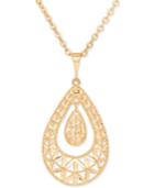 Openwork Orbital Teardrop Pendant Necklace In 10k Gold