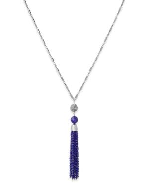 Charter Club Silver-tone Crystal Fireball And Beaded Tassel Lariat Necklace, Only At Macy's
