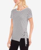 Vince Camuto Striped Asymmetrical Hardware Top