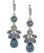 Givenchy Silver-tone Blue Crystal Drop Earrings