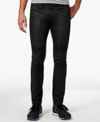 Armani Exchange Men's Slim-fit Solid Black Piped Jeans