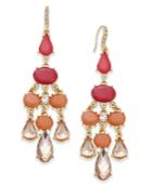Inc International Concepts Gold-tone Pink Stone Chandelier Earrings, Only At Macy's