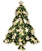 Charter Club Gold-tone Crystal Evergreen Brooch, Only At Macy's