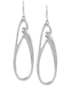 Kenneth Cole Silver-tone Oval Link Drop Earrings