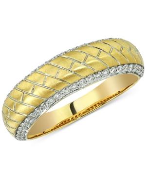 Esquire Men's Jewelry Diamond Herringbone Band (1/2 Ct. T.w.) In 14k Gold, Created For Macy's