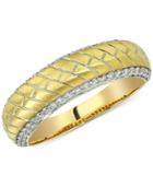 Esquire Men's Jewelry Diamond Herringbone Band (1/2 Ct. T.w.) In 14k Gold, Created For Macy's