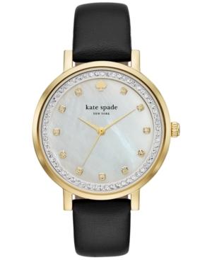 Kate Spade New York Women's Monterey Black Leather Strap Watch 38mm Ksw1206