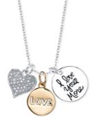 Unwritten Two-tone Charm Necklace In 14k Gold Over Sterling Silver And Sterling Silver