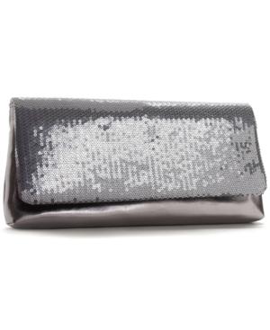 La Regale Metallic Satin Flap Clutch