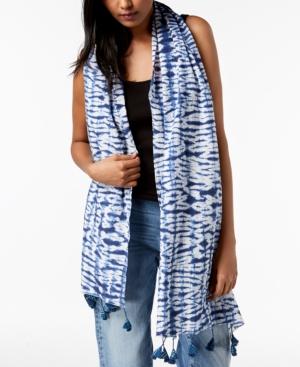 Eileen Fisher Organic Cotton Printed Tasseled Scarf