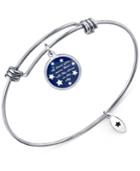 Unwritten I Love You More Than. Adjustable Message Bangle Bracelet In Stainless Steel