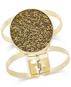 Inc International Concepts Gold-tone Rough Glitter Disc Cuff Bracelet, Only At Macy's