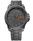 Hugo Boss Men's Boss Orange Gray Silicone Strap Watch 50mm 1513005
