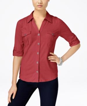 Style & Co. Petite Utility Shirt, Only At Macy's