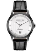 Kenneth Cole New York Men's Diamond Accent Black Leather Strap Watch 42x50mm 10030661