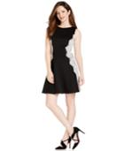 Adrianna Papell Lace-trim Scuba A-line Dress