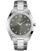 Bulvoa Men's Diamond Accent Stainless Steel Bracelet Watch 43mm 96d122