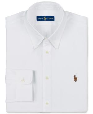Polo Ralph Lauren Men's Slim-fit White Solid Dress Shirt