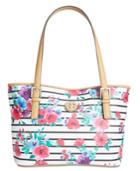 Giani Bernini Floral Stripe Tote, Only At Macy's