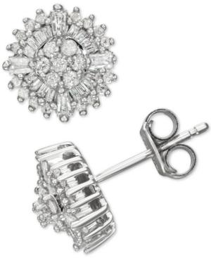Diamond Burst Stud Earrings (1/2 Ct. T.w.) In Sterling Silver
