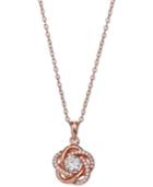 Giani Bernini Cubic Zirconia Love Knot Pendant Necklace In 18k Rose Gold-plated Sterling Silver, Only At Macy's