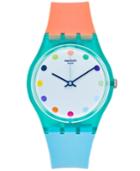 Swatch Women's Swiss Sport Mixer Orange & Blue Silicone Strap Watch 34mm Gg219