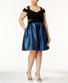 Xscape Plus Size Cold-shoulder Fit & Flare Dress