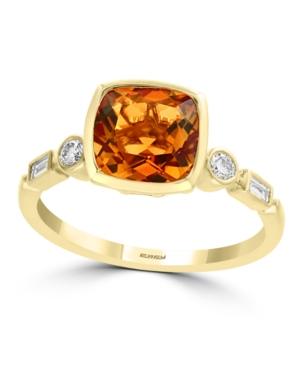 Effy Citrine (1 3/4 Ct.t.w.) And Diamond (1/6 Ct.t.w.) Ring In 14k Gold