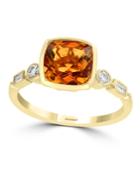 Effy Citrine (1 3/4 Ct.t.w.) And Diamond (1/6 Ct.t.w.) Ring In 14k Gold