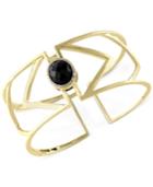 Eclipse By Effy Onyx (7-9/10 Ct. T.w.) And Diamond (1/10 Ct. T.w.) Geometric Cuff Bangle Bracelet In 14k Gold