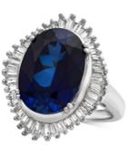 Lab-created Blue Sapphire (6-1/2 Ct. T.w.) & White Sapphire (1-1/8 Ct. T.w.) Ring In Sterling Silver