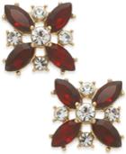 Charter Club Gold-tone Crystal & Stone Stud Earrings, Created For Macy's