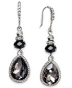 Inc International Concepts Silver-tone Jet Teardrop Earrings
