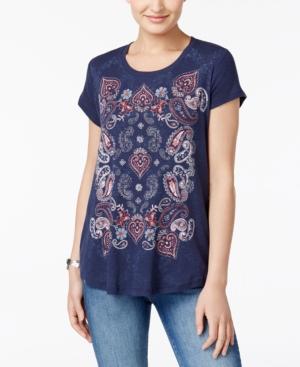 Style & Co Paisley Graphic T-shirt, Only At Macy's