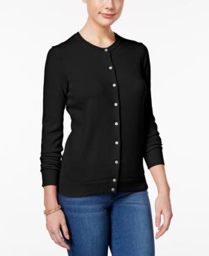 Karen Scott Crew-neck Cardigan, Created For Macy's