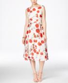 Betsey Johnson Sleeveless Floral-print Midi Dress