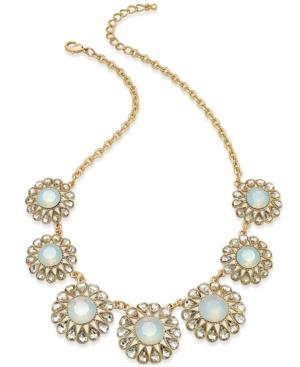 Charter Club Gold-tone Stone And Crystal Flower Statement Necklace, Only At Macy's