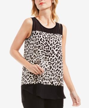 Vince Camuto Animal-print Contrast-trim Top