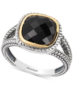 Eclipse By Effy Onyx (10x10mm) Ring In Sterling Silver & 18k Gold