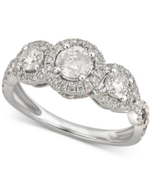Diamond Triple Halo Ring (1-1/10 Ct. T.w) In 14k White Gold