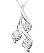 Sirena 14k White Gold Necklace, Diamond Three Stone Drop Pendant (1/2 Ct. T.w.)