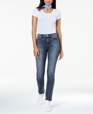 Hudson Jeans Distressed-stripe Skinny Jeans