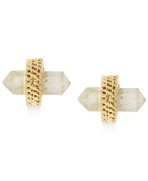 Vince Camuto Gold-tone Glass Stone Stud Earrings
