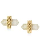 Vince Camuto Gold-tone Glass Stone Stud Earrings