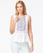 Maison Jules Embroidered Layered Top, Only At Macy's