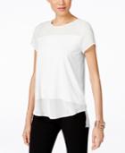 Vince Caumto High-low Sheer-contrast Top