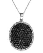 Caviar By Effy Black And White Diamond Oval Pendant (2-1/5 Ct. T.w.) In 14k White Gold