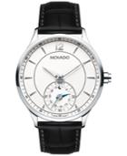 Movado Men's Swiss Circa Motion Black Leather Strap Smartwatch 44mm 0660007