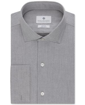 Ryan Seacrest Distinction Slim-fit Non-iron Black Dobby Dot Dress Shirt, Only At Macy's